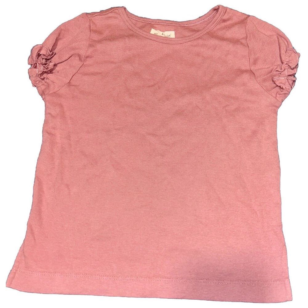 Olive Juice 100% Cotton‎ Mauve T-shirt Kids Small Ruffle Sleeves Basic NWT